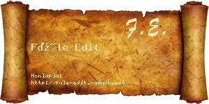 Füle Edit névjegykártya